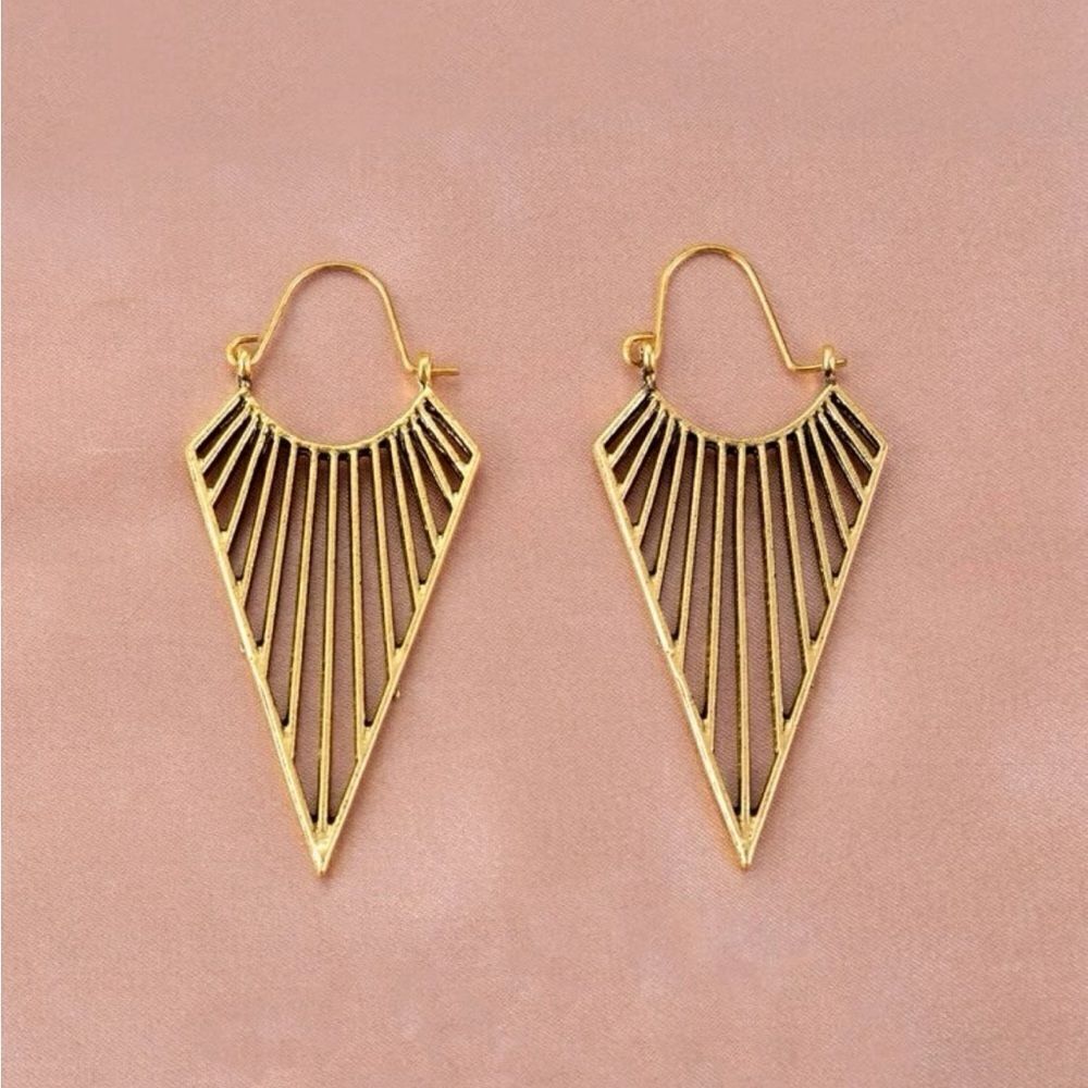 5 for $25 Gold Color Geometric Statement Earring